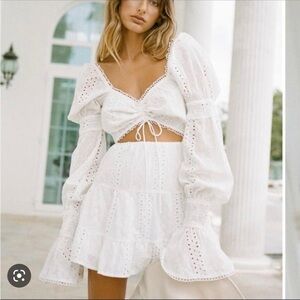 Sabo Skirt Eyelet Cropped Top